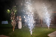 fireworks in couple's entrance
